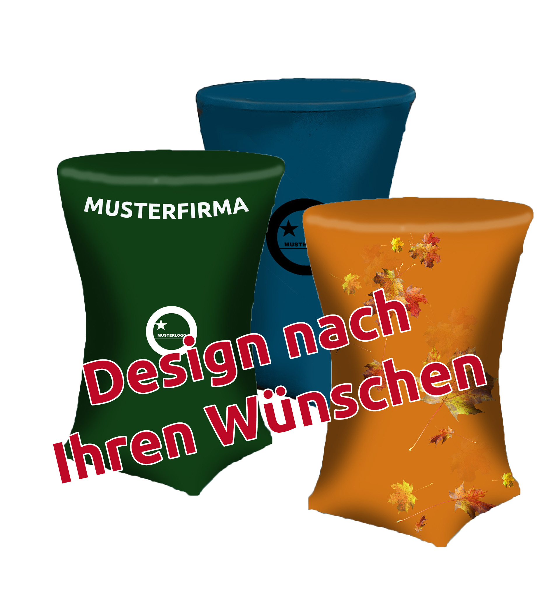 Stehtischhusse Stretch-Jersey nach Kundenwunsch