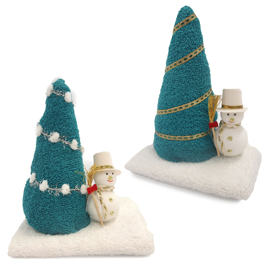 Frottier-Figur Tanne mit Schneemann