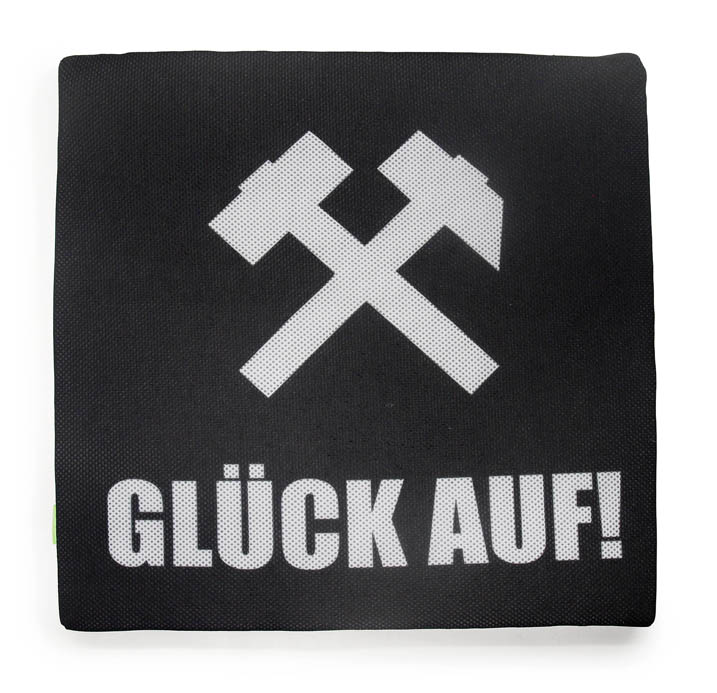 Outdoorkissen Sitzenbleiber Glück Auf schwarz Outdoorkissen Sitzenbleiber Glück Auf schwarz